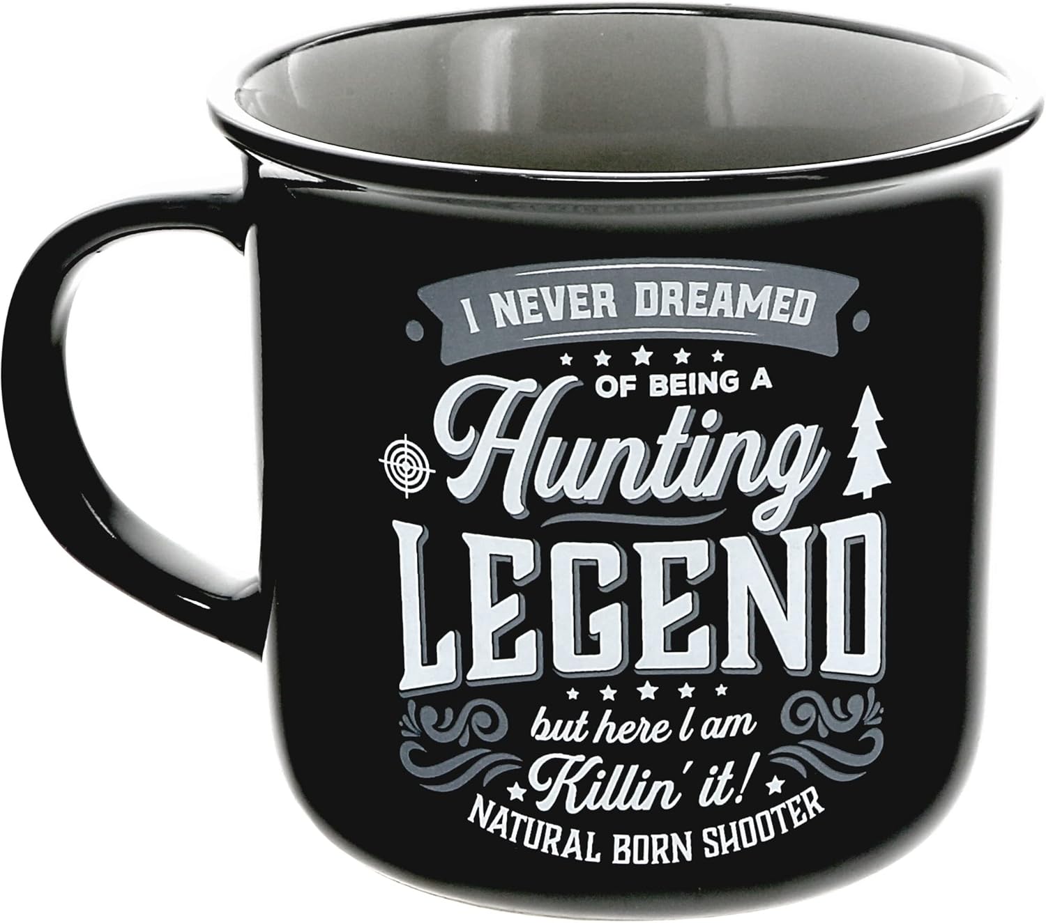Pavilion Gift Company - Hunting Legend - Ceramic 13-ounce Campfire Mug, Double Sided Coffee Cup, Hunting Mug, Gifts For Men, 1 Count - Pack of 1, 3.75 x 5 x 3.5-Inches, Black/Gray - Image 9
