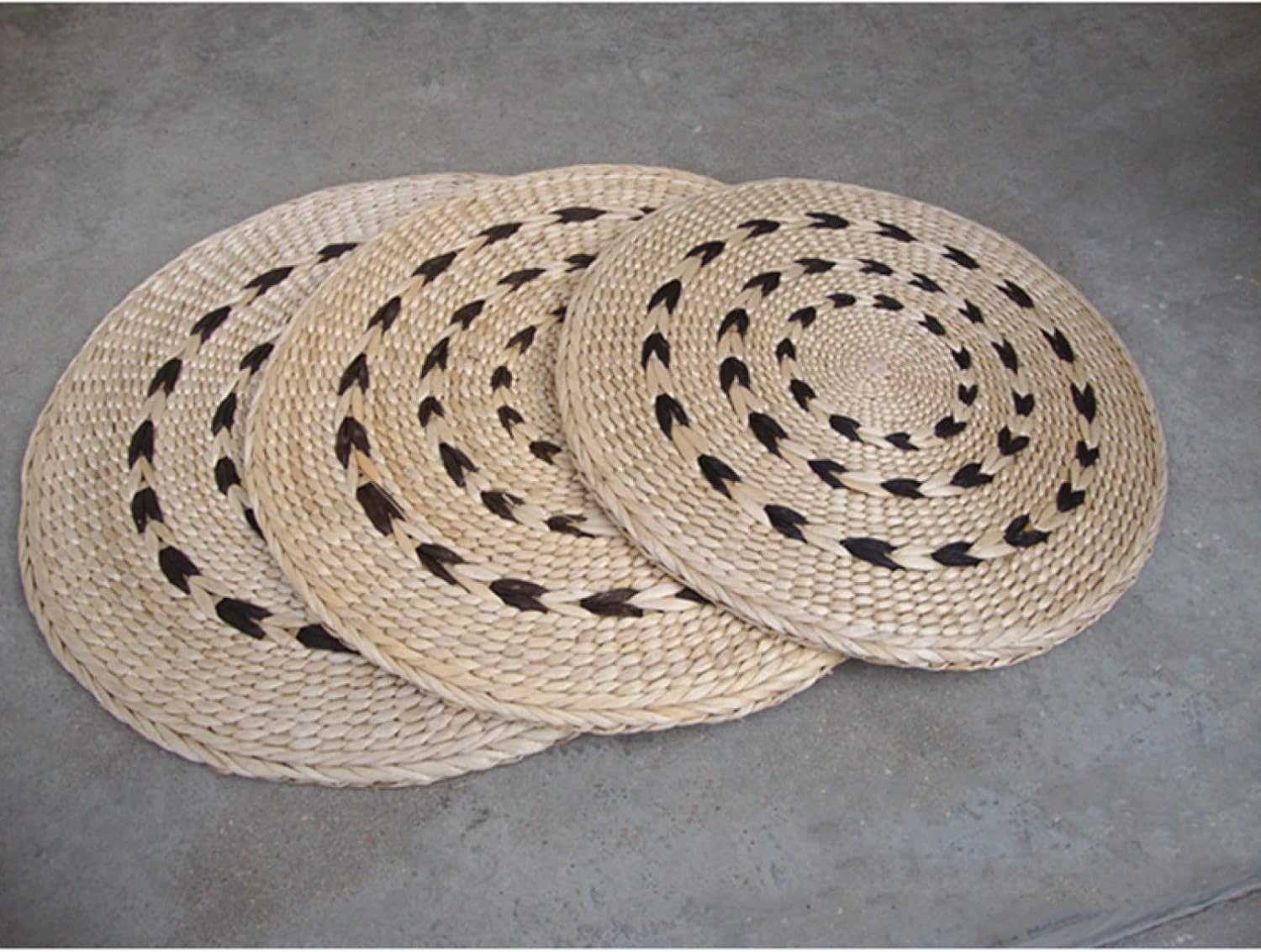 蒲草座? 天然草マット カラー 布団 平伏や瞑想の丸形 畳ベイ ウィンドウクッション 通気性 手入れ簡単 高さ調整 フローリング バ