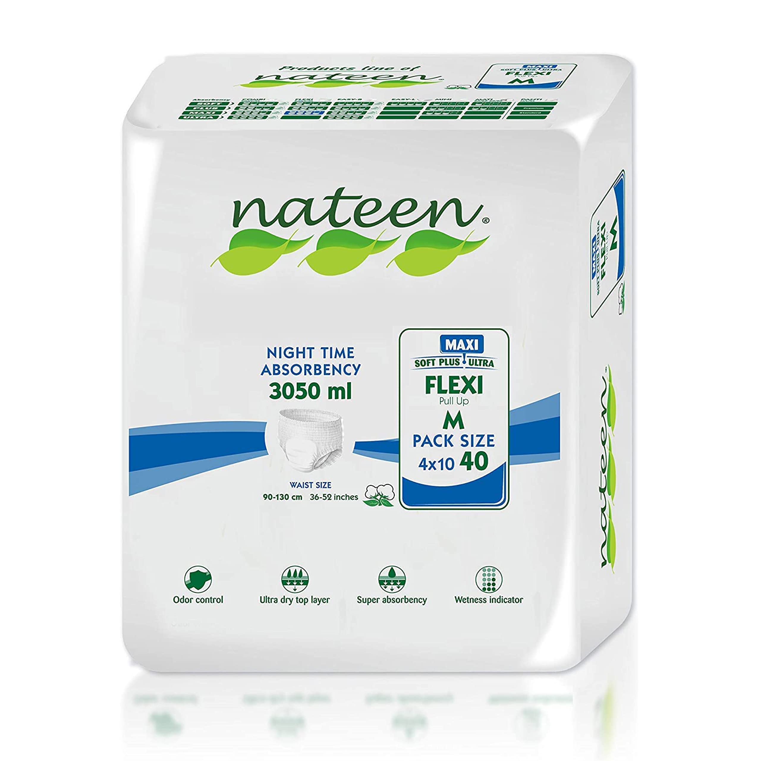 tendercareNateen - Adult Incontinence Pants - 40 Medium Adult Night Time Pull Up Pants - Disposable Pants for Men & Women - Discreet Incontinence Maxi Pants - 3050ml Absorbency