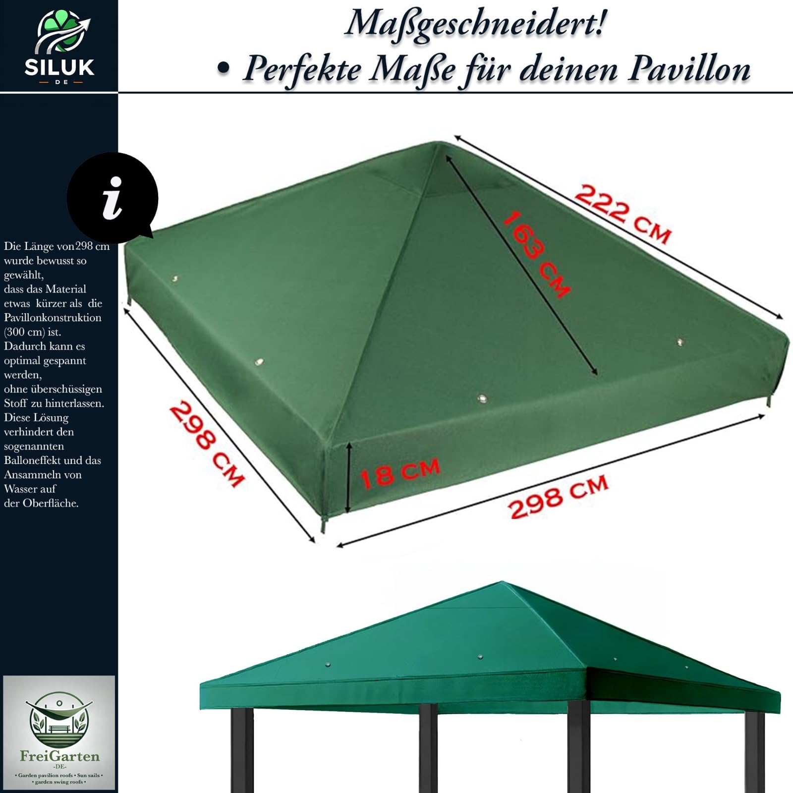 Modèle 2 Toit de rechange pour pavillon de jardin 3 x 3 m Étanche Matériau Panama en PCV souple 370 g/m² ultra résistant