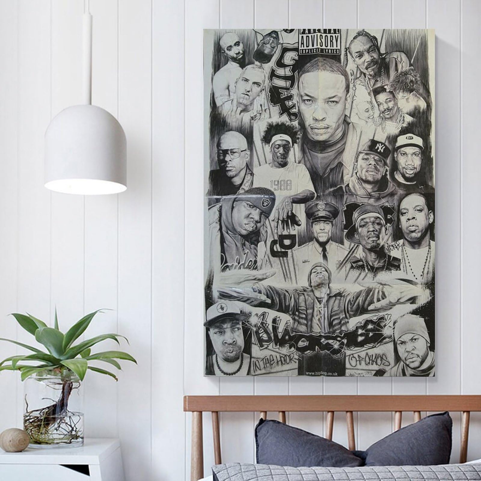 Poster su tela, motivo: cantante rap, hip hop, tutte le stelle, stampa artistica da parete, poster decorativo moderno per la famiglia, 60 x 90 cm