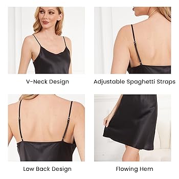 GMDNS105 ○ SILIK / シリック lo stile di clas THXSILK Women's Sexy Silk Nightgown, 6A Top Grade 100