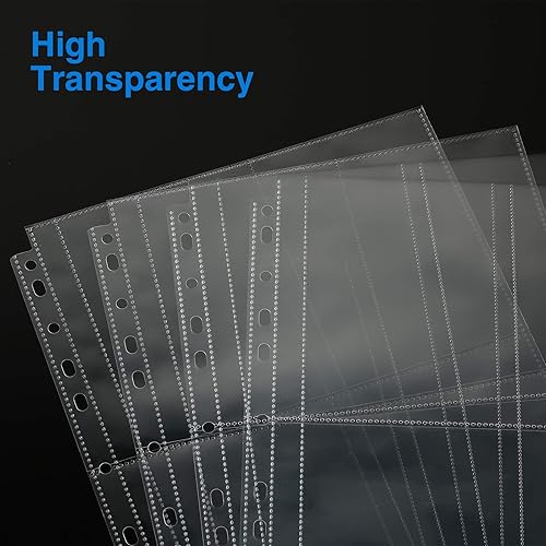 Miniatura 5 de Sooez Paquete de 30 protectores resistentes para fotos o postales, fundas de plástico transparente para carpetas de 3 anillas, dos bolsillos de 5 x