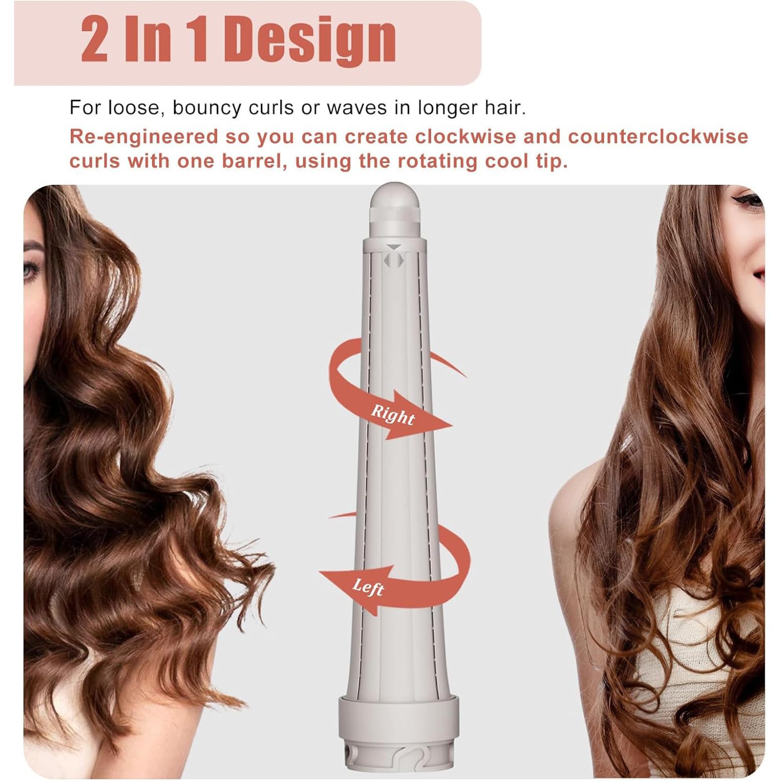 Chuancheng Barriles rizadores largos 2 en 1 y accesorios de cepillo voluminizador redondo para Shark FlexStyle, accesorio de rizadores de envoltura automática para rizos y ondas voluminosos