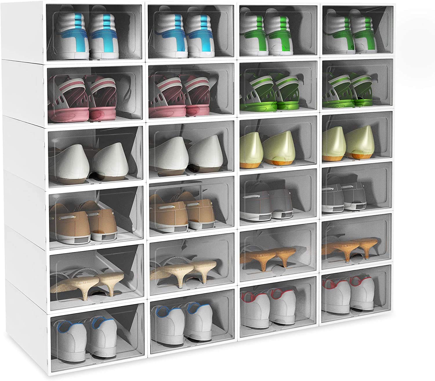 Buy HOMIDEC Shoe Box, 24 Pack Shoe Storage Boxes Clear Plastic