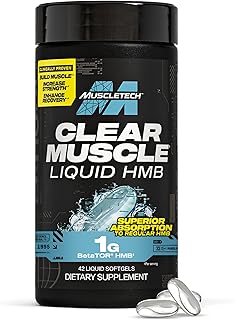 Muscletech HMB Supplements 1000mg, Clear Muscle (42 Liquid Softgels) - Highest Grade HMB for Lean Muscle & Recovery-HMB Fr...