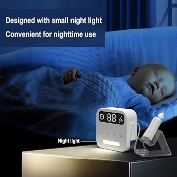 saicheek Electric Nasal Aspirator with Storage Box, 70Kpa Electric Nose Suction Nose Sucker for Baby,3 Silicone Tips,9 Suction Levels,Light Function,Anti-Reflux Design,BC-026