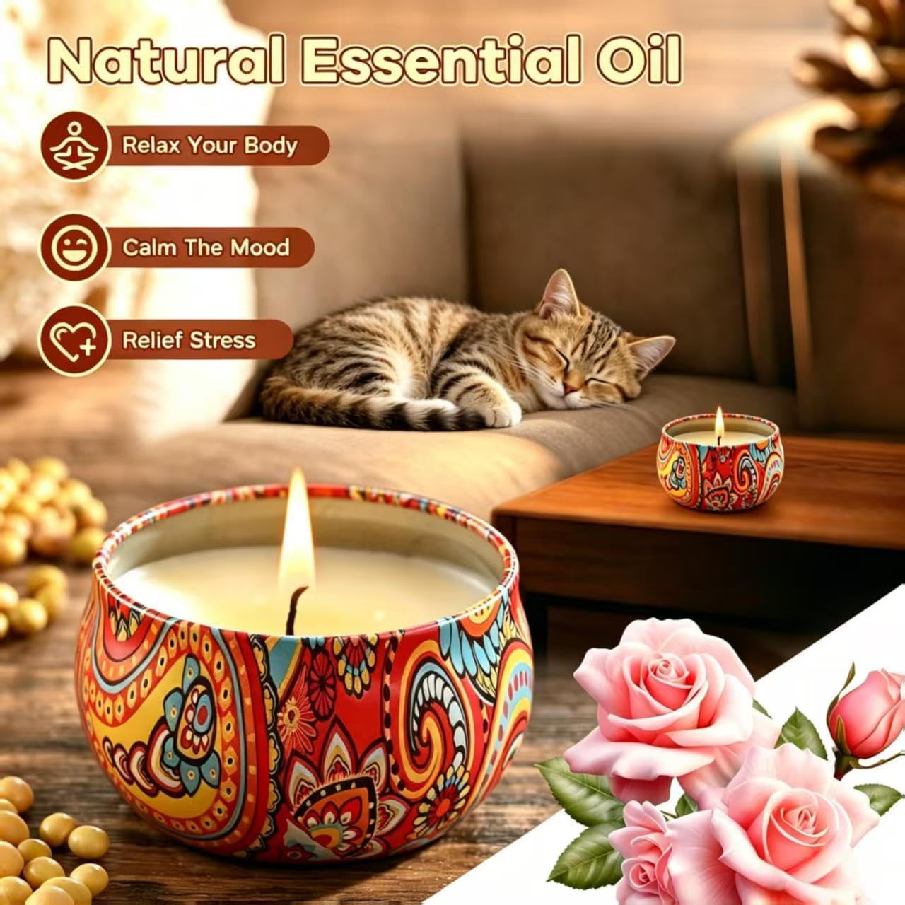 Scented Candle Set, 12 Pack Candles for Home Scented, Aromatherapy Candle Set Gift, 2.5 oz Long Lasting Soy Candles for Men, Women, Friends Birthday, Mother's Day, Valentine Bath SPA