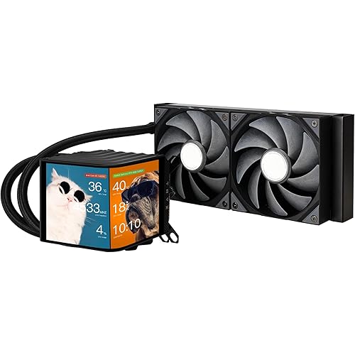 TRYX Panorama 240 240mm AIO 6.67'' AMOLED L-Shaped Screen 3D Anamorphic Effect Display Customizable AIO Cooler 240mm 8th Gen Asetek Pump 280w TDP with ROTA PRO 120mm Fan for LGA 1700/1200/115X AM5/AM4