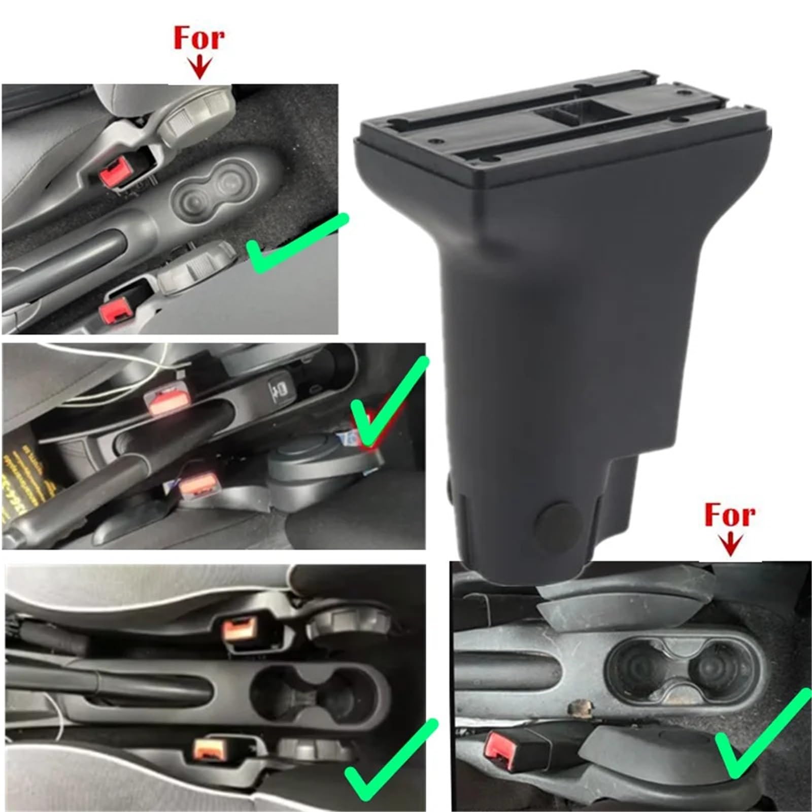 Armsteun Richter Bush Podłokietnik Box pasuje do samochodu Fiat CRONOS Podłokietnik Box do modernizacji Podwyższenie wnętrza Centralny schowek Box Akcesoria samochodowe(B1 red line 3USB)
