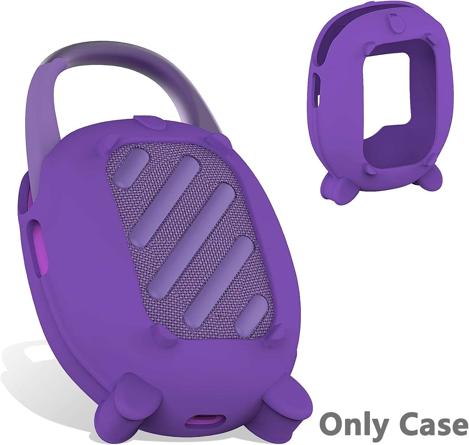 JCHPINE Hard Case and Silicone Cover for JBL Clip 5 Ultra Portable Bluetooth Speaker Accessories, Soft Silicone Case for JBL Clip 5 Speaker Stand Up Holder (Purple) - Image 7