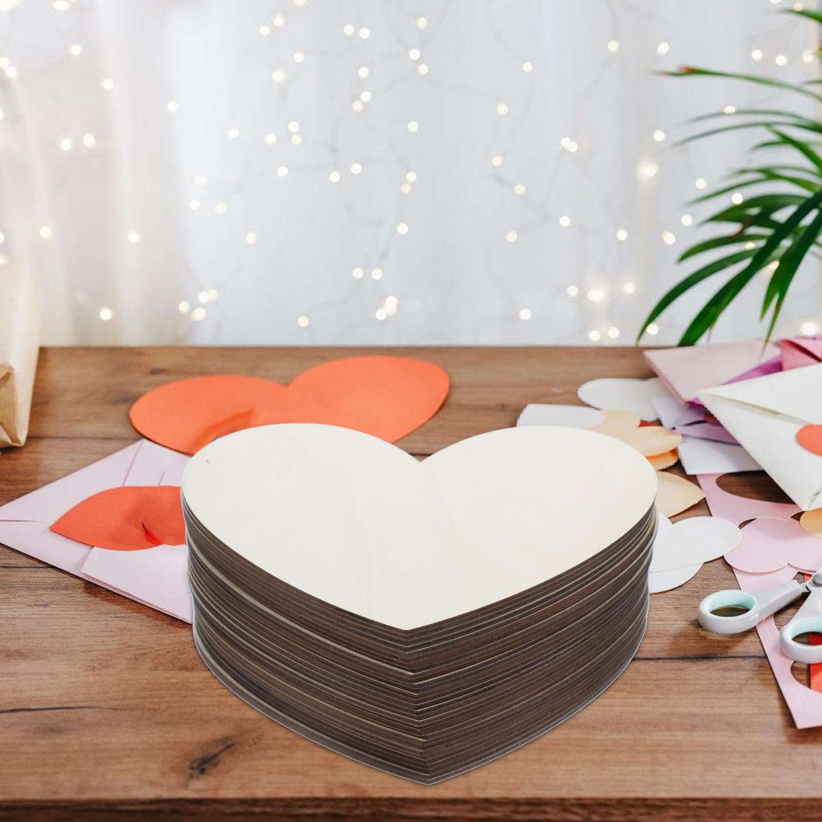SHINEOFI 30 Stück Herzförmige Holzherz Dekorationen mit Glatter Oberfläche Blankes Design für Selbstgemacht Bastelarbeiten und Hochzeitsdeko zum Valentinstag