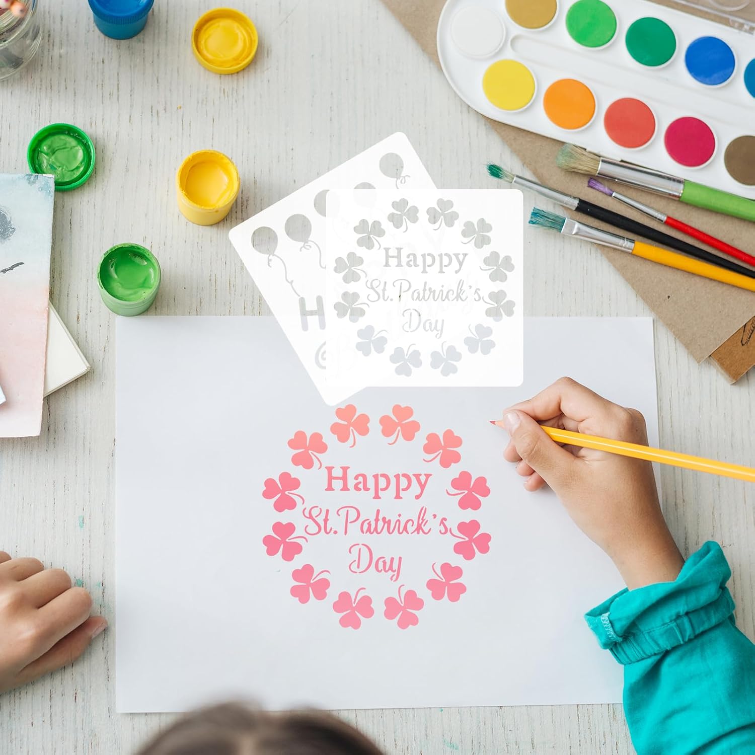 Seasonal Home Sign Stencils - 16pcs Reusable Festival Word 5.9 in Templates for Painting on Wood, Walls, Doors, and DIY Craft Projects image 2