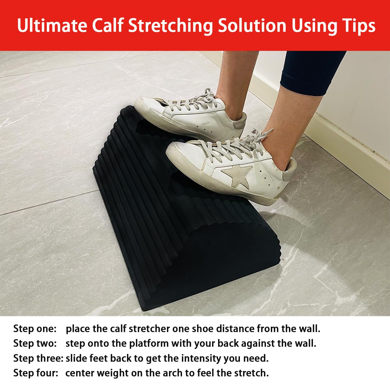 Ultimate Calf Stretching Solution by SEWD – Multiple Stretching Angles for Plantar Fasciitis, Achilles Tendonitis, Tight Calves and Hamstrings – Anti-Slip Design for Foot and Heel Strength Training