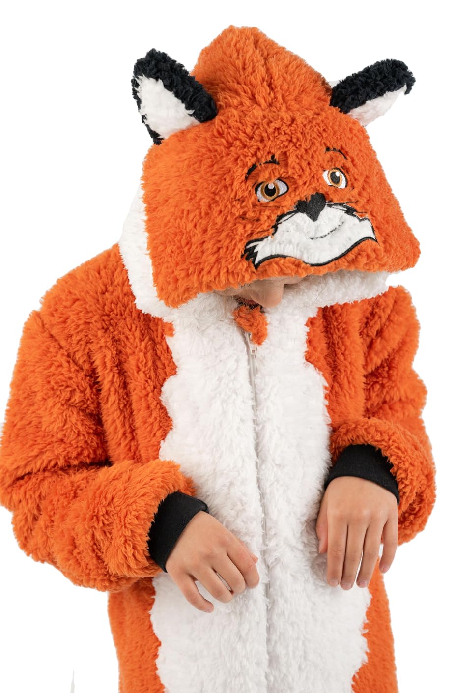Tutina intera per ragazzi o ragazze, soffice e morbida Mr Fox con coda, pigiama per bambini dai 2 ai 13 anni