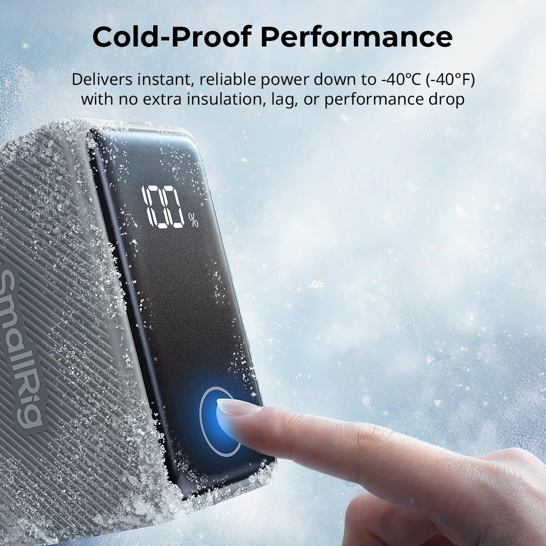 SMALLRIG Batterie NP-F970 pour Sony, 7500mAh, Résistante à -40℃, Charge Rapide Bidirectionnelle PD 36W, Ports Double Sortie USB-C+USB-A, Écran Tactile - 5729
