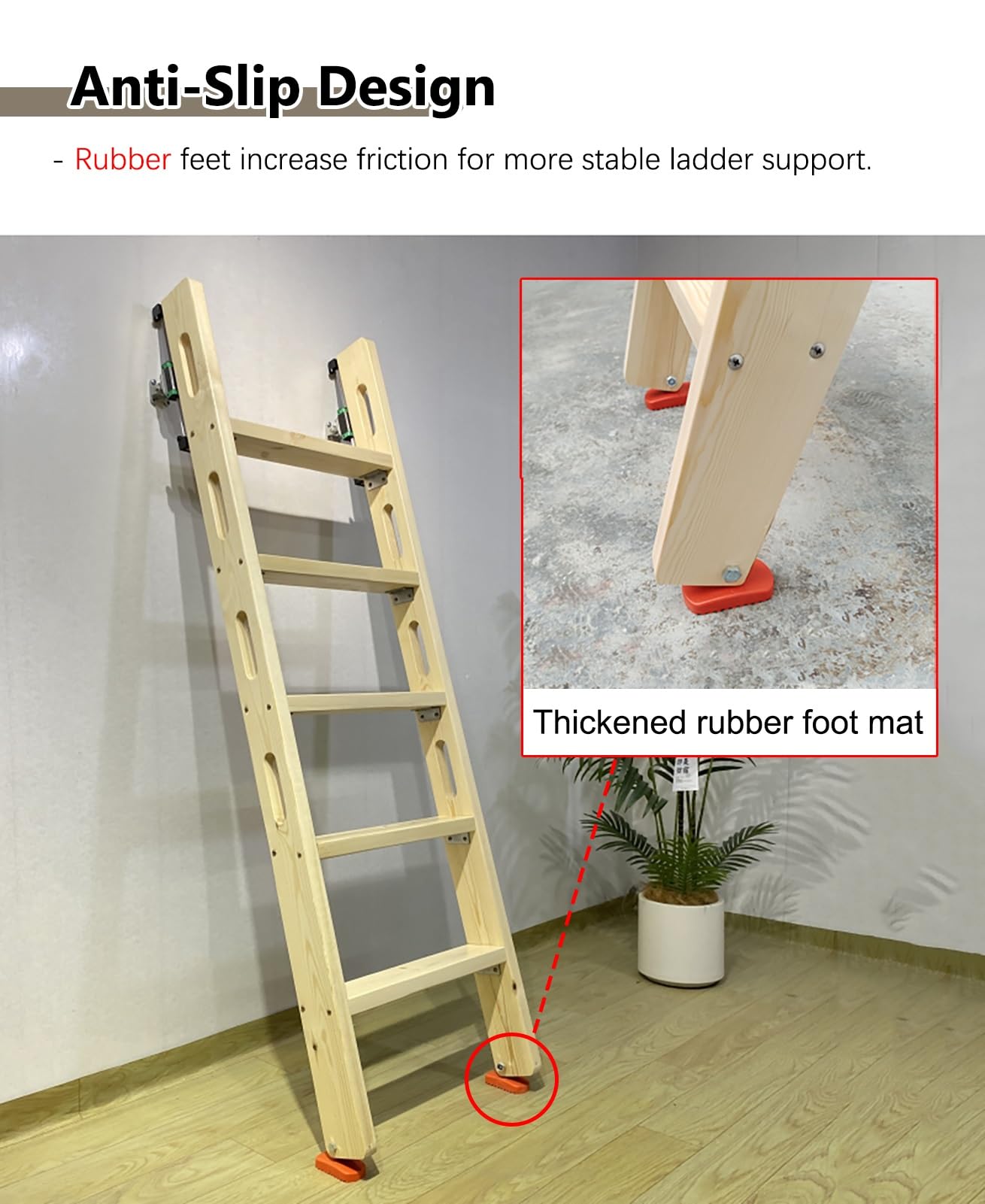 Escaleras para Áticos Escaleras de Madera para Loft con Accesorios de Montaje, Escalera de Salida de Ático Portátil de 1 M A 2,6 M de Largo, Escalera de Escalada de Emergencia Que Ahorra Espacio para