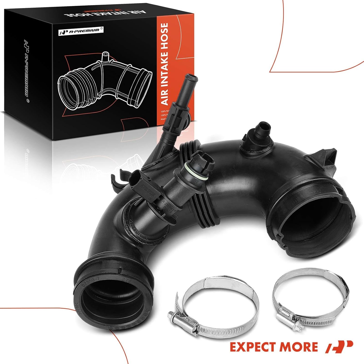 A-Premium Engine Air Clean Intake Tube Hose With Clamps Compatible with Mercedes-Benz C300 2015-2020, 2.0L