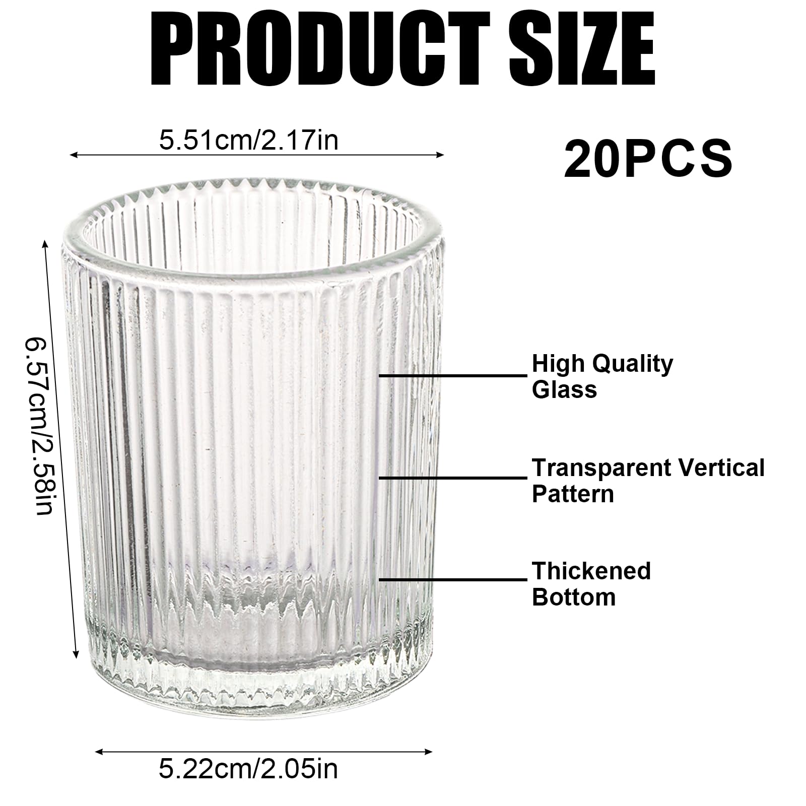 Lot de 20 photophores en verre pour table