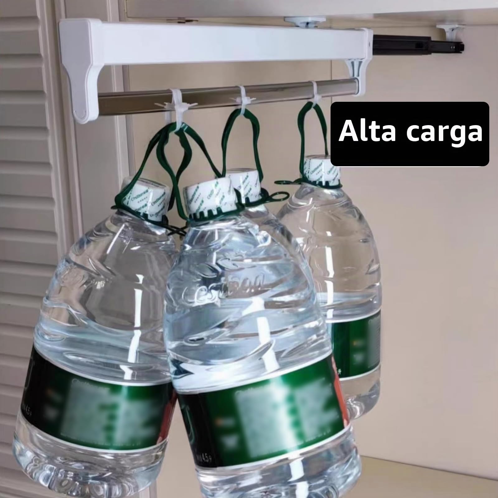2 Piezas Blanco Barra Armario Extensible con 2 rieles deslizantes 35-68cm Pantalonero Extraible Para Armario de Acero Laminado en Frio Barra Extensible Armario, Soporta Hasta 25 kg