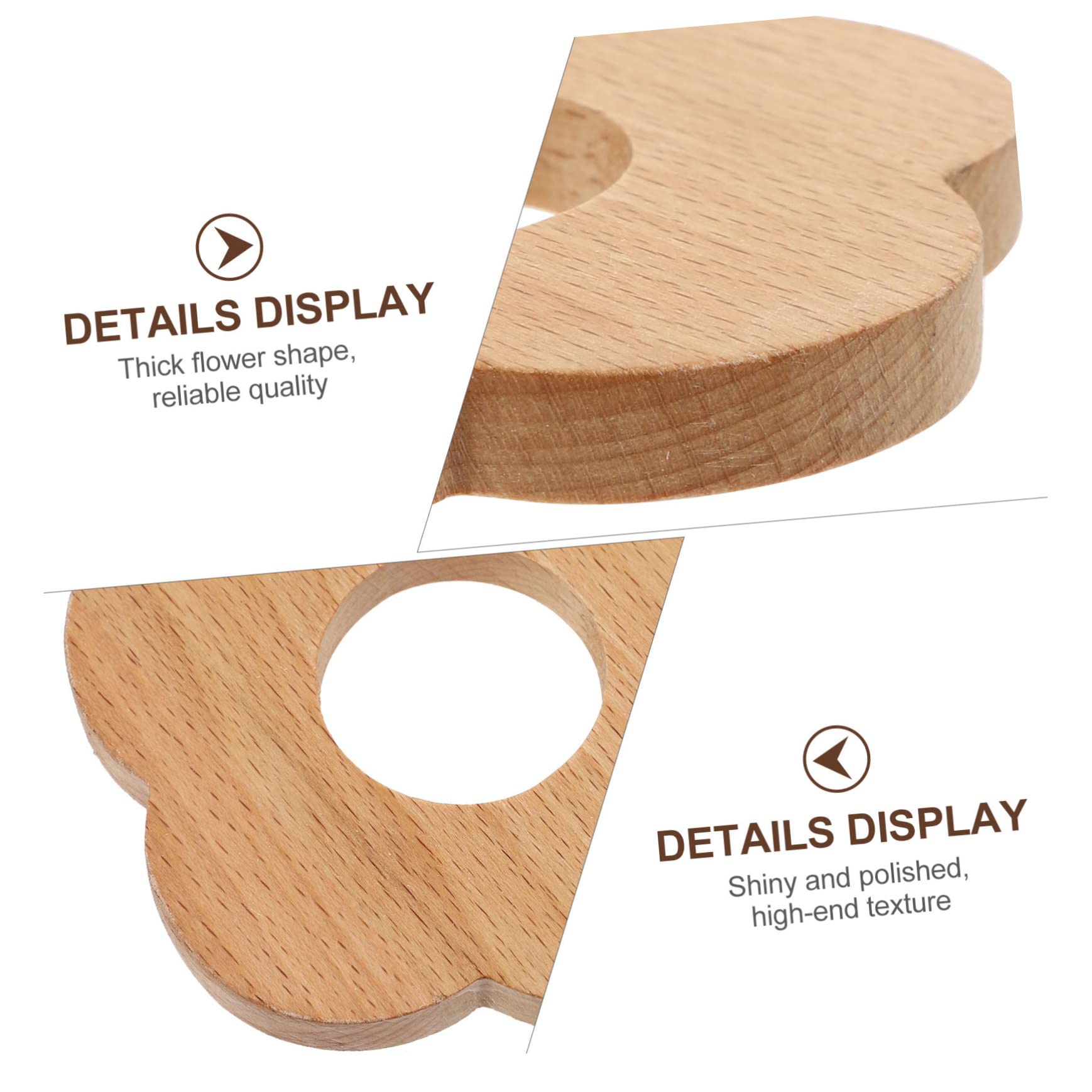 Holz Untersetzer in Khaki, Blumenförmig, für Gläser und Tassen