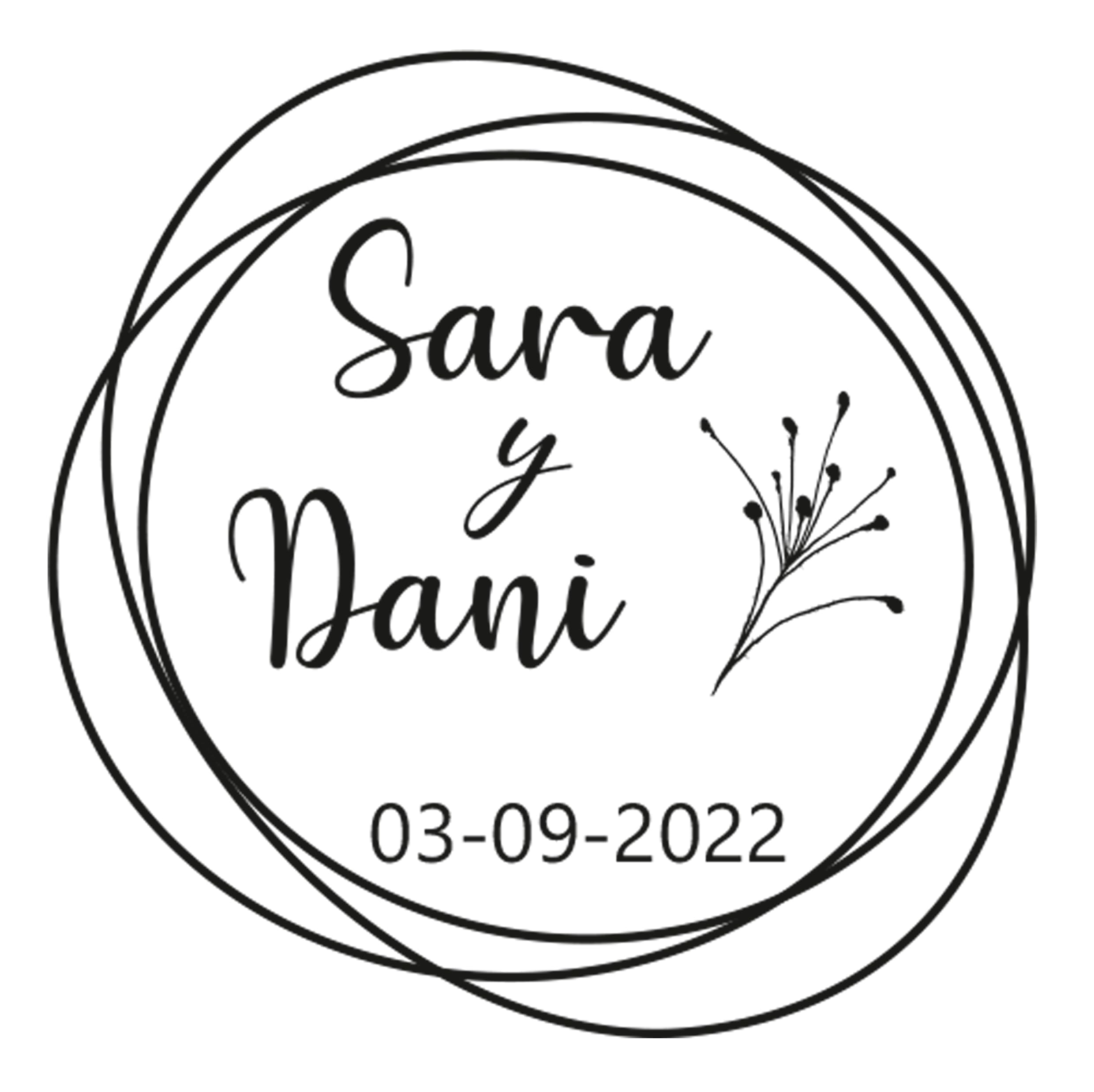 Sello Boda Personalizado Automatico | Sello Novios Cartas Invitaciones | Sello Regalo Boda Varios Diseños | T. 4642 40x40mm | Personalizacion Propia