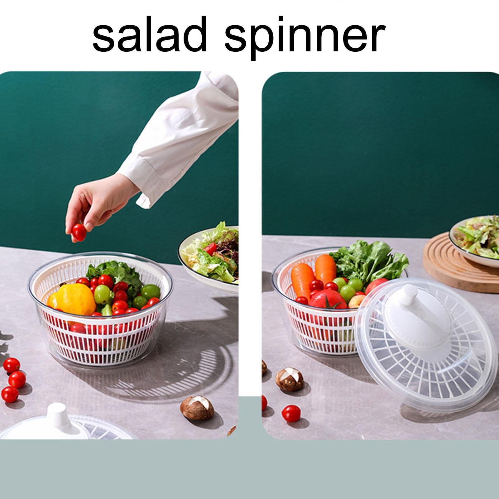 Salad Spinner - Large Lettuce Washer and Cleaner, Fruits Salad Dryer | Vegetable Greens Spinner Kitchen Gadgets, Salad Rinsing Device Leafy Greens Spinner for Efficient Washing of Lettuce and Fruits