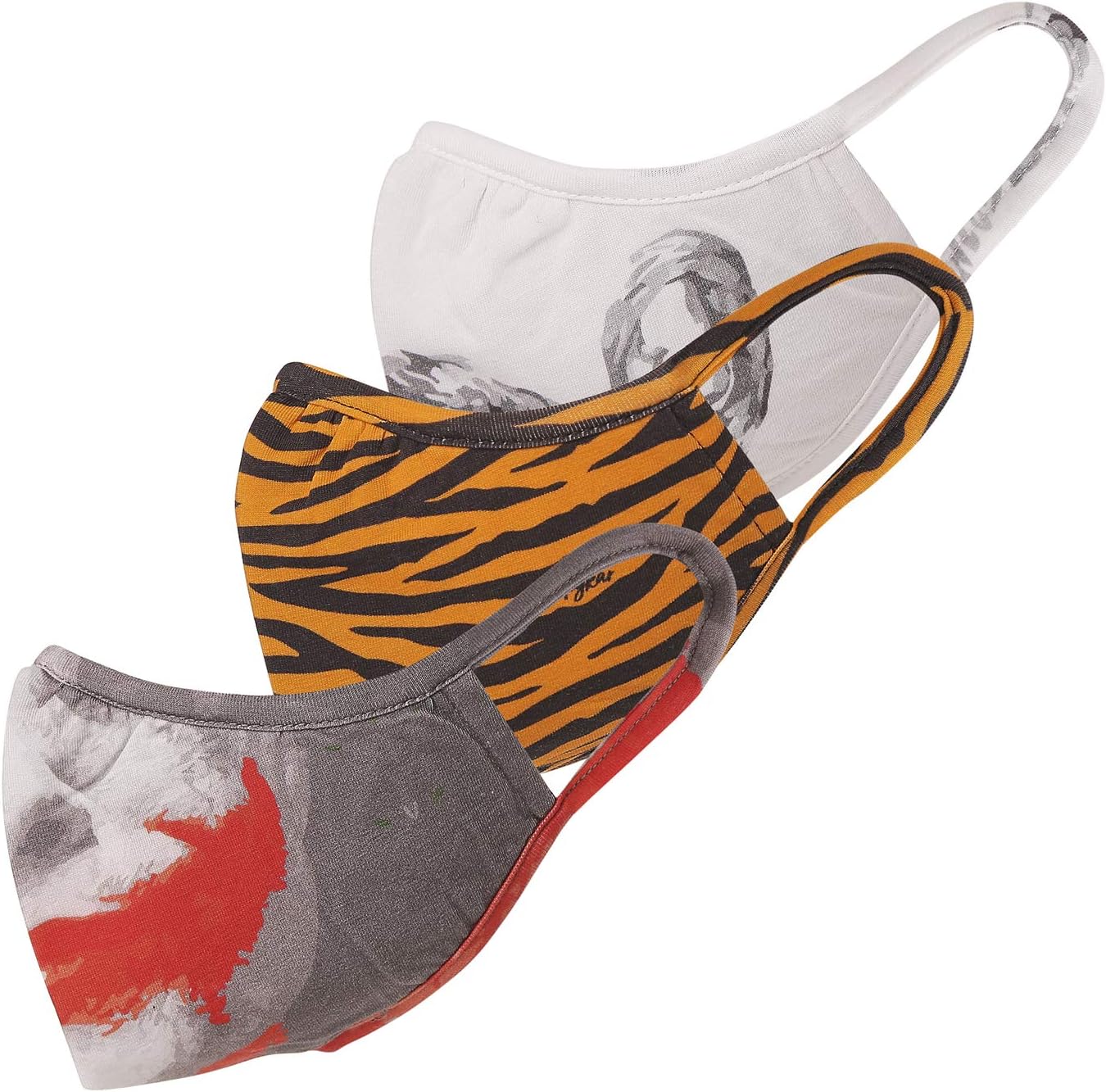 Men's Cotton Cloth Face Mask (Pack of 3) (SFM-CORE-C006_Assorted_3 Count (Pack of 1))