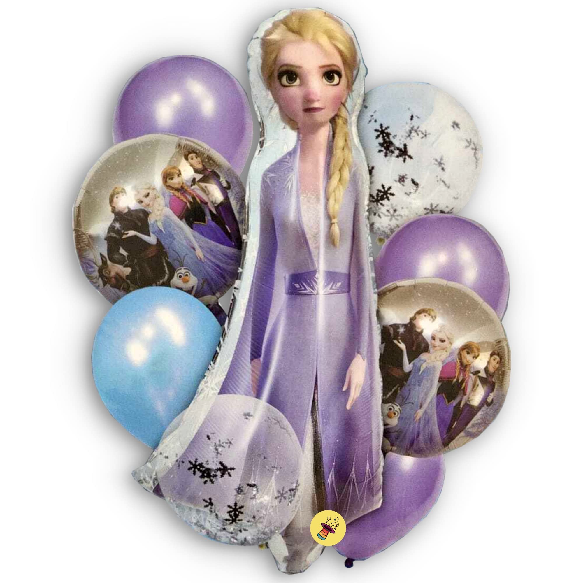 Atpata Funky Girl Happy Birthday Princess Theme Party Foil Balloon Combo (Frozen Standing Set)