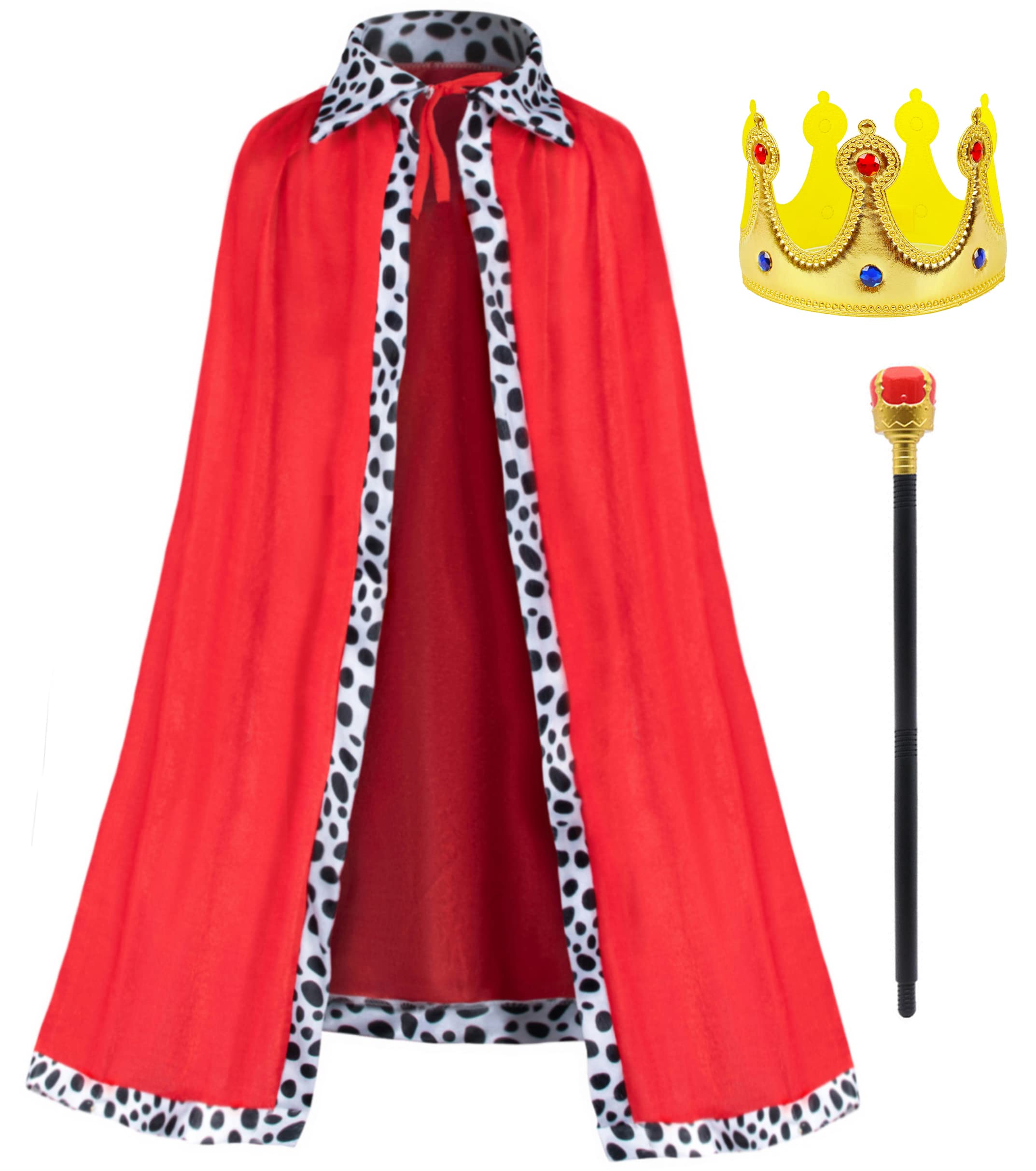 Photo 1 of King Costume for Aldult Robe Crown Scepter Set Mens Royal Prince Cape Dress Up Cosplay