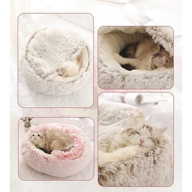 Foto 4 de 7 de Cama para gatos Cave Cama para perros 2 en 1 Cama plegable para mascotas para gatos medianos Interior…