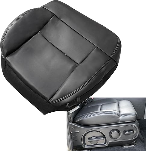 Miniatura 2 de Priprilod Funda de repuesto de cuero negro para parte inferior del lado del conductor y del pasajero, parte superior inclinada y cojín de espuma