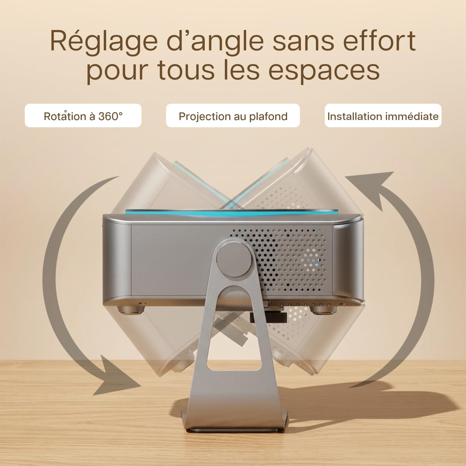 Vidéoprojecteur 1080P Full HD Compatible 4K – Projecteur Vidéo WiFi & Bluetooth – 320 ANSI, Correction Keystone Automatique, Écran 200 Pouces – pour HDMI, USB, iOS & Android – par MMOBIEL