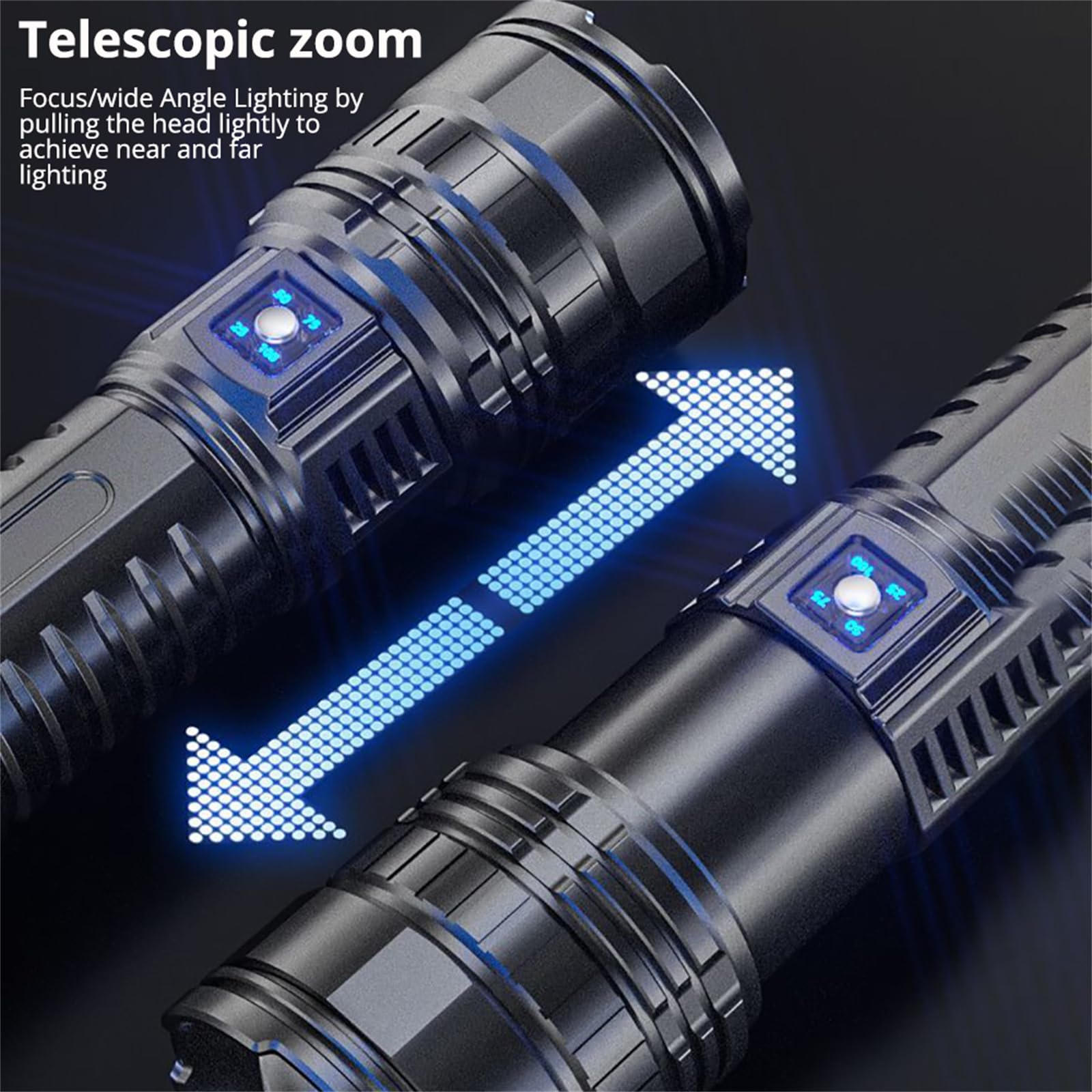Torcia a LED ricaricabile, torcia a LED potente professionale per il campeggio militare, LED