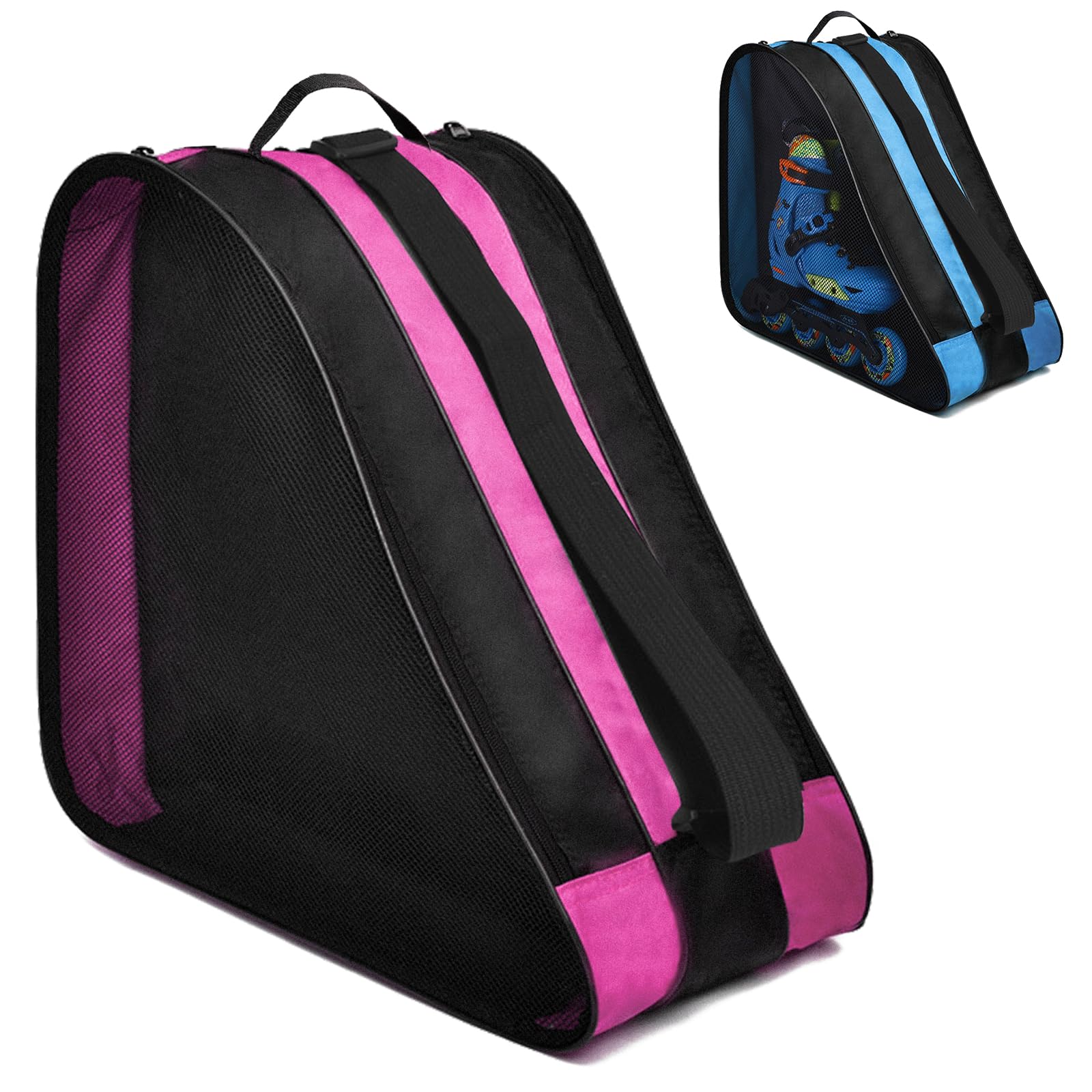 TUZHE Rollschuh Tasche für Kinder und Erwachsene - Schlittschuhtasche mit Inliner-Funktion - Skatertasche für Rollschuhe und Eislaufschuhe (Rosarot)
