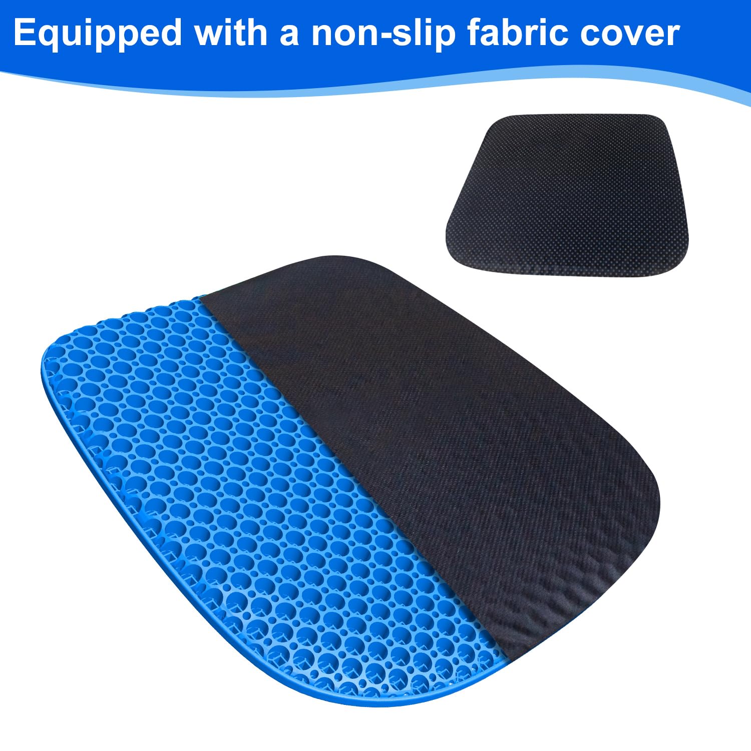 Coussin de Chaise Orthopédique Anti Escarres Gel Respirant 43.5 x 38.3 x 3 cm Housse Antidérapant