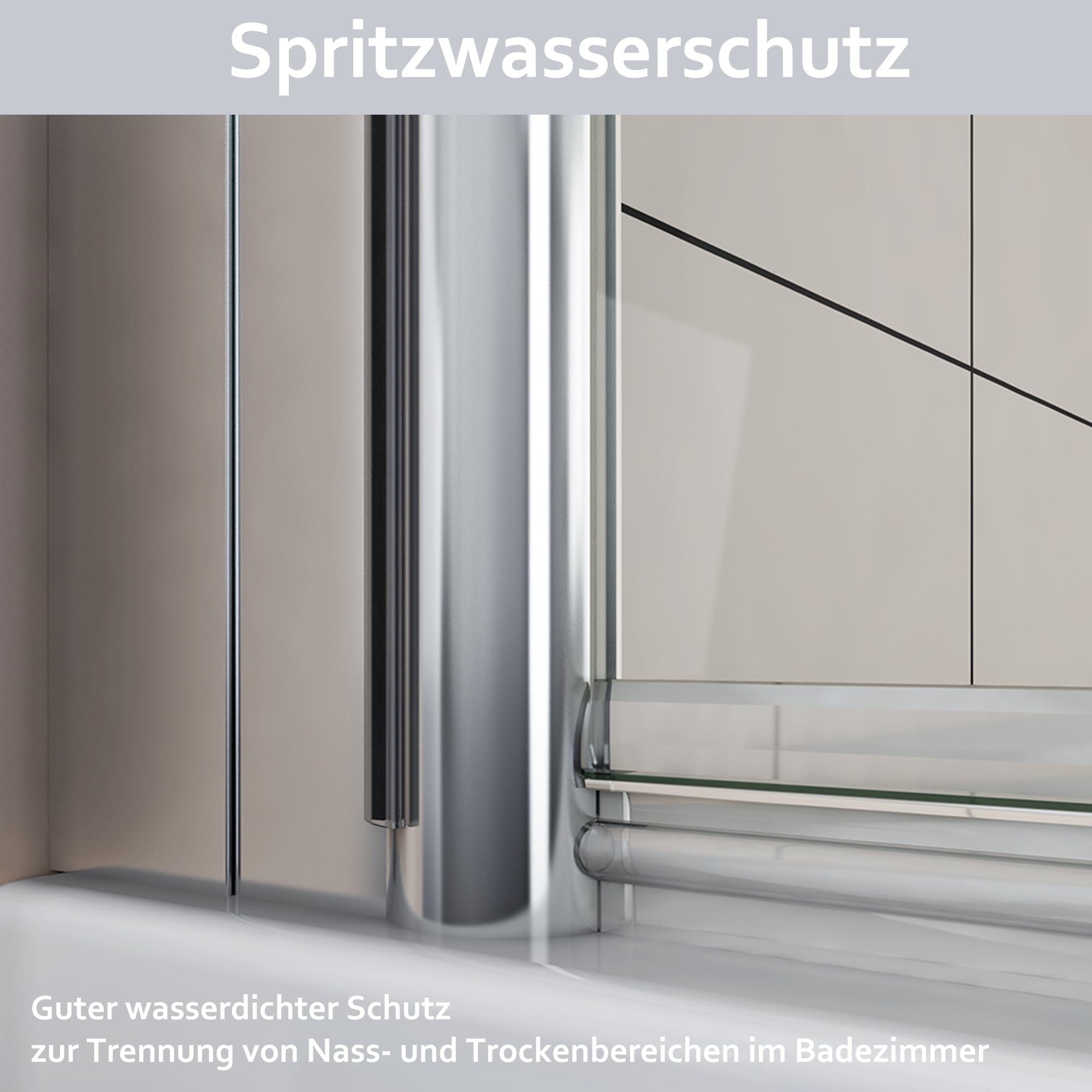 Duschtür 80x195 cm Nischentür Duschabtrennung Schwing Glastür Duschtrennwand aus Nano Sicherheitsglas Höhe 195cm