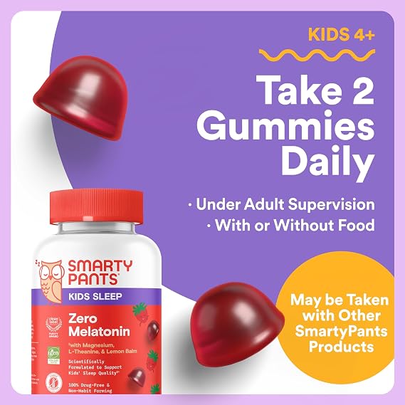 SmartyPants Kids Daily & Nighttime Wellness Bundle: Multivitamin + Sleep Gummies with L-Theanine, Lemon Balm & Magnesium Drug-Free, Non-Habit Forming, 60 Count (Pack of 2)