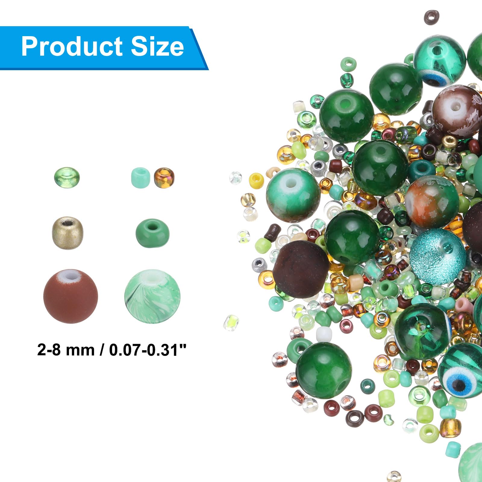 PATIKIL 2-8mm Assorted Glass Resin Beads - Image 2