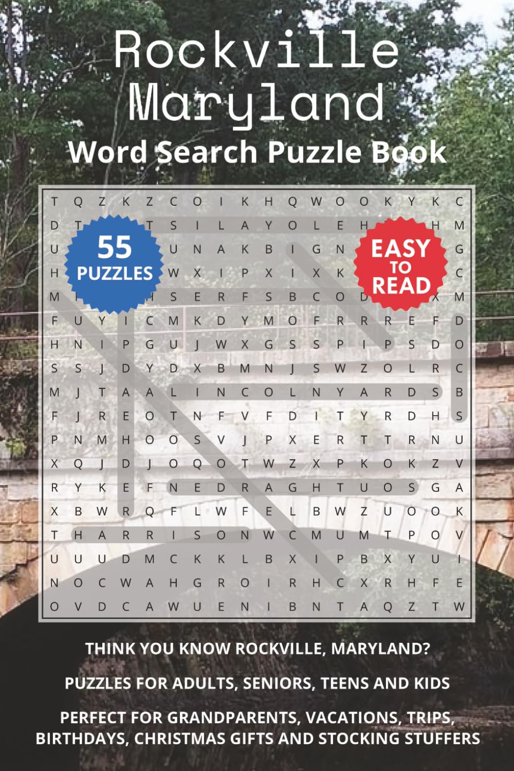 Rockville Maryland Word Search Puzzle Book: Think you know Rockville, Maryland? Puzzles for Adults, Seniors, Teens and Kids. Perfect for Grandparents, ... Christmas Gifts and Stocking Stuffers.