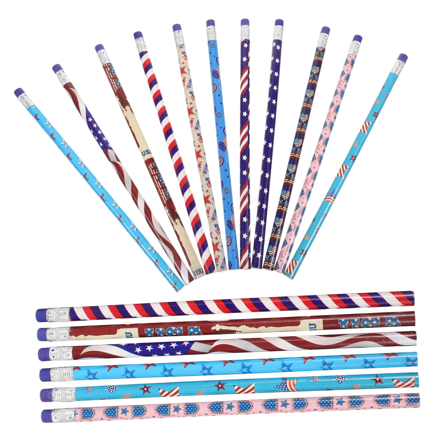 NUOBESTY 4 Juegos Lápiz De Lápiz De Papelería 4 De Julio Escribiendo Lápices Lapices Infantiles Lapices Para Niños Pintura Escribiendo Lápices De Madera Lapices Largos 48 Uds * 4