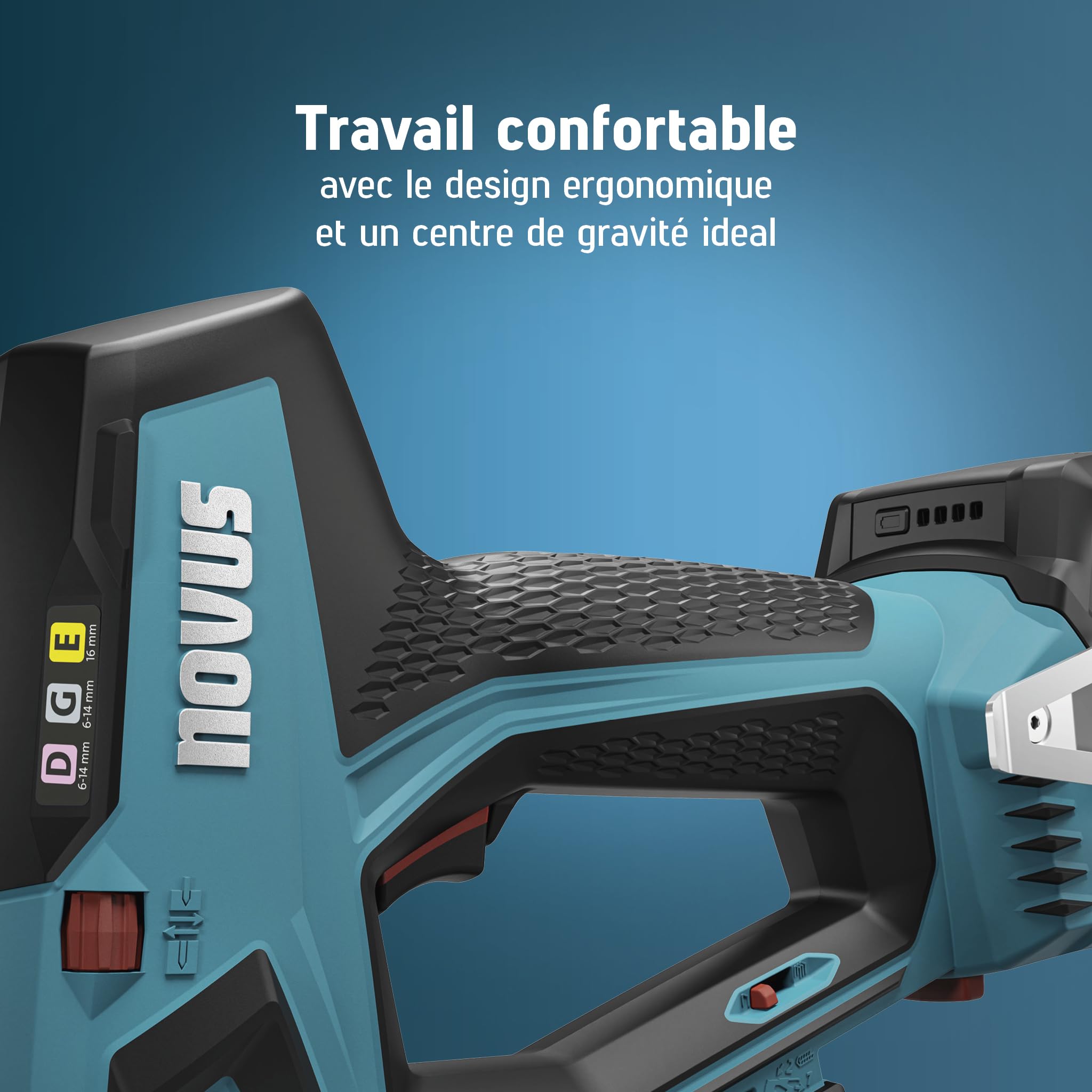 NOVUS TOOLS Agrafeuse sans fil professionnelle J-551 Kit avec 9.800 agrafes │ Pour agrafes en fil plat 6-14 mm et clous 16 mm │ Compatible avec CAS 18V │ Agrafeuse cloueuse sans batterie et chargeur