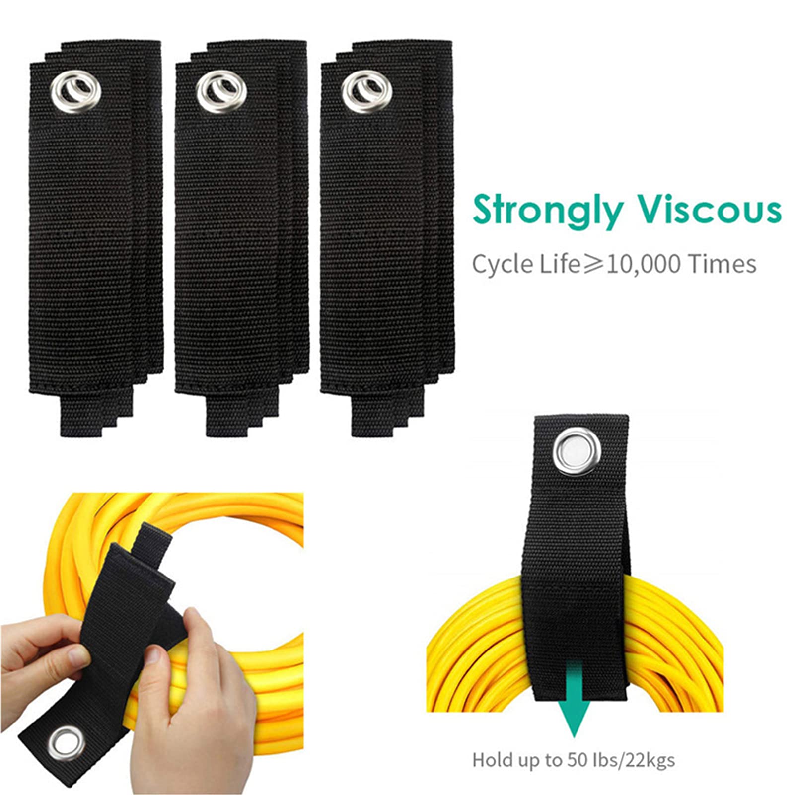 8 Pezzi Organizzatori Per Cavi MOSTFUN - Cinghie Con Fibbia Triangolare E Fascette Riutilizzabili - Foto 9