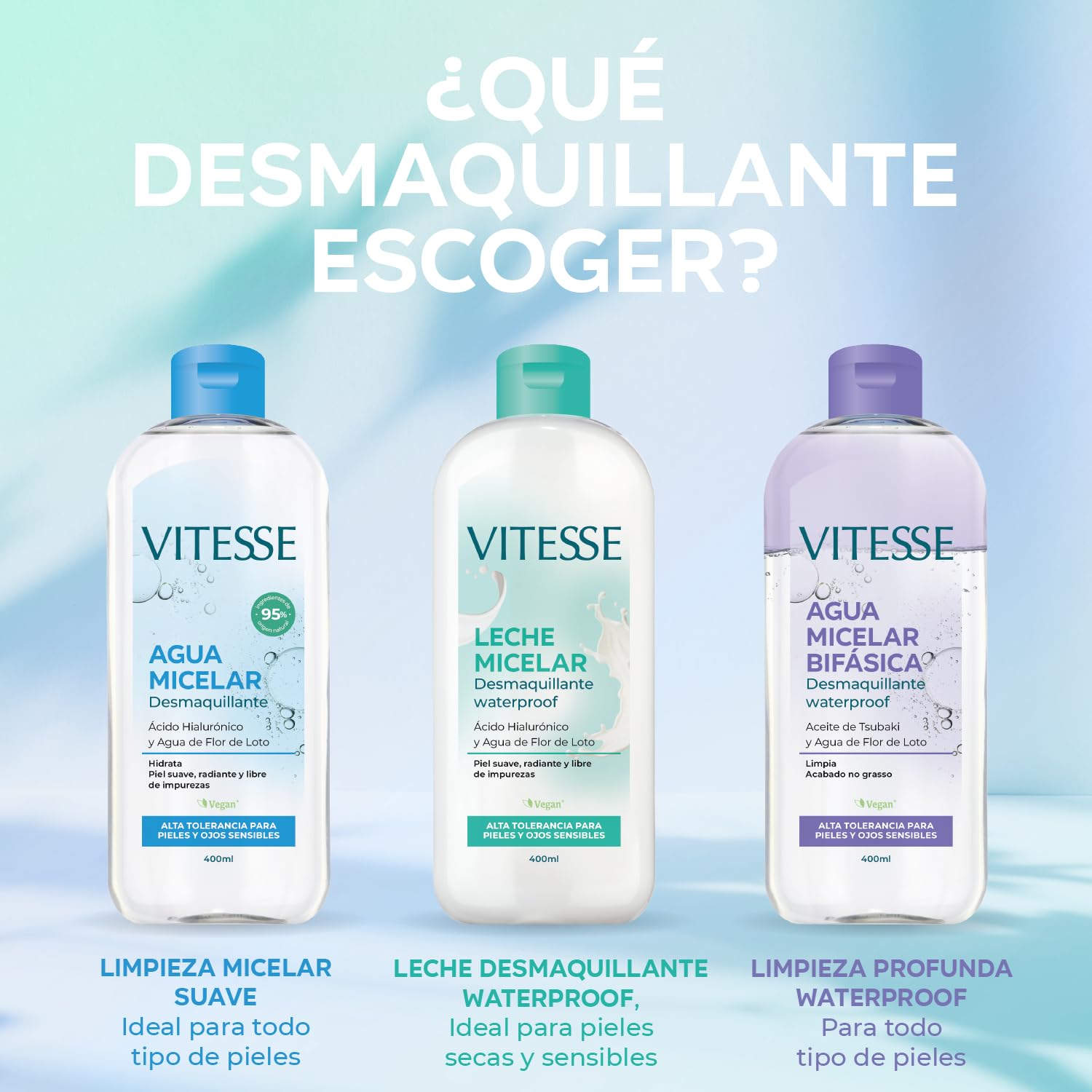 Vitesse Agua Micelar Desmaquillante con Ácido Hialurónico 400 ml