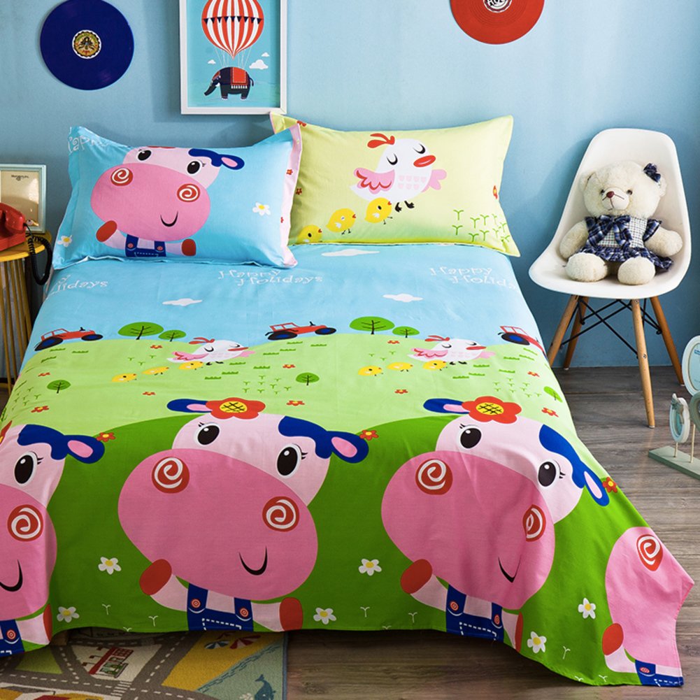 Couvre-lit coton anti-transpiration pour lit enfant cartoon