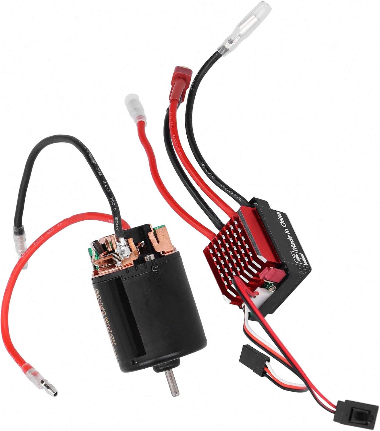 RC Motor ESC Combo, High Torque 360A Brushed Motor Kit 540 with T Plug for 1/10 Scale RC Cars Off-Road Racing Hobbyists