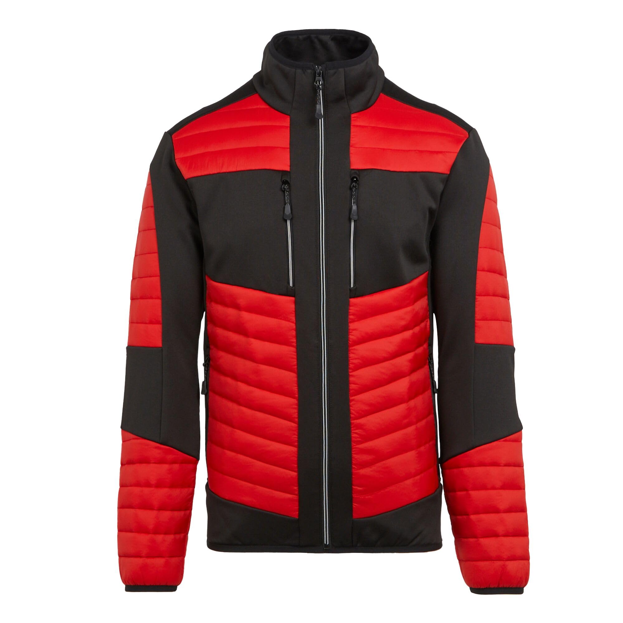 Regatta Professional Mens Unisex Evolve Baffled/Quilted Thermal Hybrid Jacket, Red/Black, XS EU