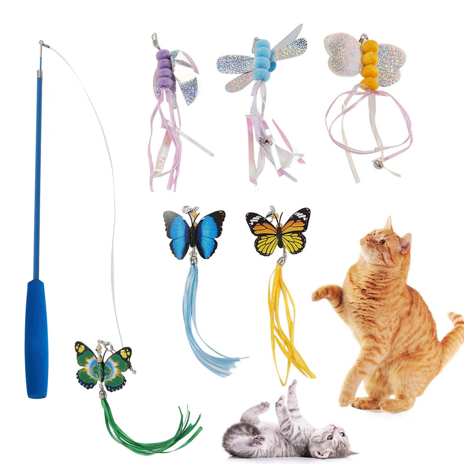 Giocattolo Con Piume Per Gatti - Kit 9 Pezzi Con Campana E Ventosa