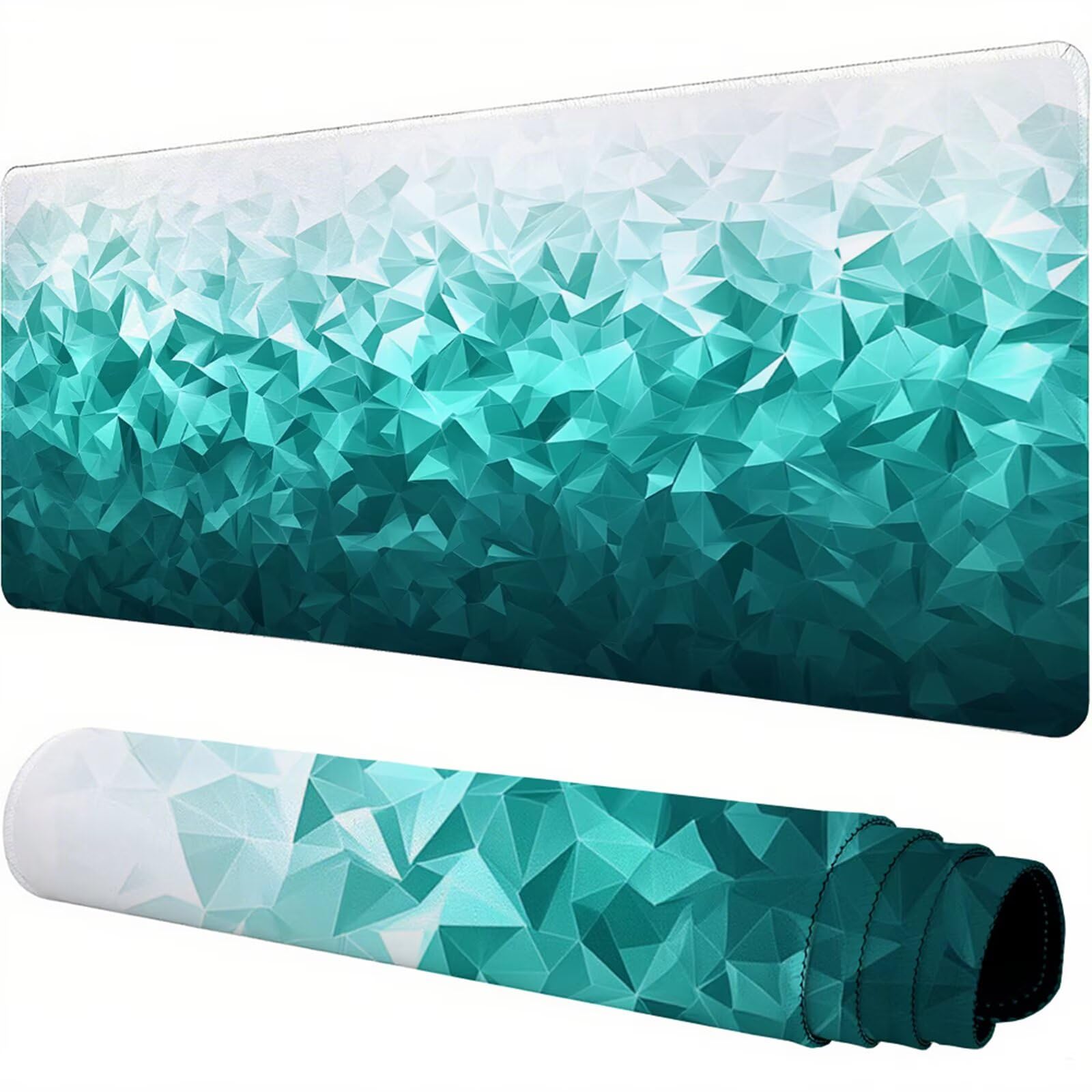Niebieska podkładka pod mysz XXL 1600 x 800 x 3 mm abstrakcyjny uchwyt na biurko akcesoria antypoślizgowa gumowa podstawa i szyte krawędzie podkładka pod mysz dla graczy do dekoracji biura