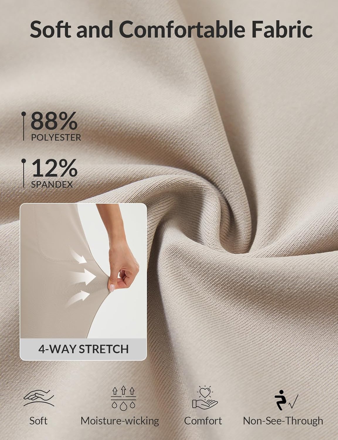 baleaf Womens Capri Pants High Waisted Straight Leg Yoga Capris Leggings with Pockets Crop Workout 21" Summer Pants - Image 4